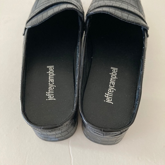 NWOT Jeffrey Campbell Free People Black Animal Print Studious Loafer Mules 9.5 - Picture 4 of 7